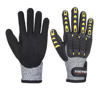 Portwest A722 Anti Impatto Taglio Resistente Regolabile Guanto Grigio/Nero