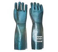 Portwest A845 Guanti in PVC Guanto Resistente Chimica 450mm di Lunghezza | Verde, XL, EN 388 (3121X), EN ISO 374-1 Tipo B, EN ISO 21420, Foderato in Jersey, Palmo Sabbiato, Destrezza 5