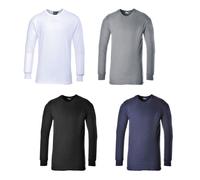 Portwest B123WHRL T-Shirt Termica Manica Lunga, Bianco, Large
