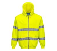 Portwest B305 Felpa con Cappuccio e Zip Alta Visibilità, Giallo, XXXL