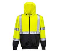Portwest B315 Felpa con Cappuccio Bicolore ad Alta Visibilità, Giallo/Nero, 5XL