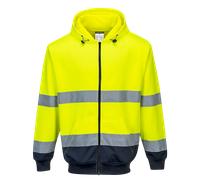 Portwest B317 Felpa Zippata Hi Vis Con Cappuccio, EN ISO 20471 Classe 3