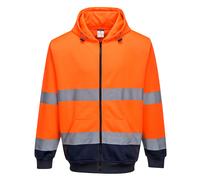 Portwest B317 Felpa Zippata Hi Vis Con Cappuccio, EN ISO 20471 Classe 3