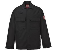 Portwest BIZ2 Giacca Da Lavoro Resistente Alle Fiamme Bizweld FR Per Uomo Nero, XXL