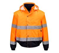 Portwest C468ORRS Bomber Alta Visibilità 2 in 1, Arancione, Small