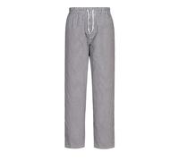 Portwest C079 Pantaloni Bromley da Chef in Cotone 100% Traspirante | Quadri neri, L, Vita Elasticizzata Regolabile Con Cordino, Cerniera Nascosta, Tasca Sicura Posteriore, Lavaggio A 60°C