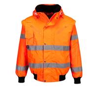 Portwest C467ORRXL Bomber Alta Visibilità 3 in 1, Arancione, XL