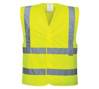 Portwest C470 Gilet ad Alta Visibilità, con Due Bande e Bretelle, Giallo, S/M