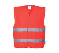 Portwest C474RERS/M Gilet ad Alta Visibilità con Due Bande, Rosso, SM