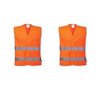 Portwest C474ORRL/XL Gilet ad Alta Visibilità con Due Bande, Arancione, LXL