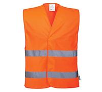 Portwest C474ORRS/M Gilet ad Alta Visibilità con Due Bande, Arancione, SM