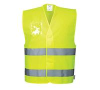 Portwest C475 Gilet Alta Visibilità, con Porta Badge Doppio Verso, Giallo, L/XL