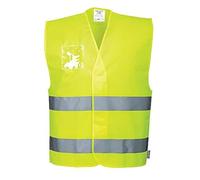 Portwest C475 Gilet Alta Visibilità, con Porta Badge Doppio Verso, Giallo, S/M