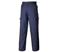 Portwest C701 Pantaloni Combat Gancio e Barra di Chiusura 2 Tasche Laterali | Blu navy, UPF 40+, Cuciture Rinforzate, Tessuto Resistente, Policotone, Duraturo, Edilizia
