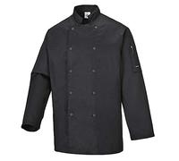 Portwest C833BKRXXL Giacca da Chef Suffolk, Nero, XXL