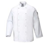 Portwest C833WHRS Giacca da Chef Suffolk, Bianco, S
