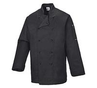 Portwest C834BKRXXL Giacca da Chef Somerset, Nero, XXL