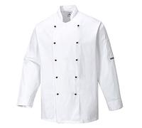 Portwest C834WHRL Giacca da Chef Somerset, Bianco, L