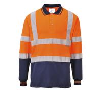 Portwest Camicia Polo Hi Vis Maniche Lunghe 2 Toni RIS 3279 S279