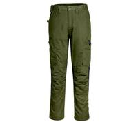 Portwest CD881 Pantaloni da lavoro da uomo WX2, slim fit, ecologici, elasticizzati, con tasche cargo e ginocchiere, verde oliva, 41