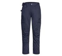 Portwest CD881 WX2 - Pantaloni da lavoro da uomo, slim fit, ecologici, elasticizzati, con tasche cargo e ginocchiere, blu scuro, 38