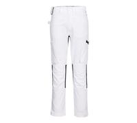 Portwest CD881 WX2 Pantaloni da lavoro da uomo, slim fit, ecologici, elasticizzati, con tasche cargo e ginocchiere, bianco, 46