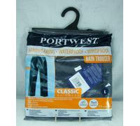 Portwest Classic Impermeabile S441 Pantaloni Da Pioggia Uomo Navy Grande NUOVO