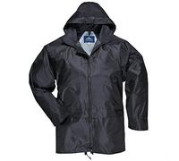 Portwest Classico Cappotto Impermeabile Mac Nero O Blu Pioggia Giacca S-XXL