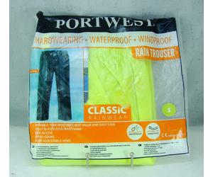 Portwest Classico Indumenti Impermeabili S441 Uomo Pantaloni Giallo S Nuovo
