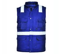 Portwest F414 Giacca da lavoro Flap di Chiusura Frontale Tessuto Resistente | Blu navy, XL, EN 17353 Tipo B3, Zip e Bottoni Nascosti, Banda Riflettente, Tasche Scaldamani, Tasca Portapenne, Anello Radio