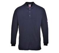 Portwest FR10 Polo Maniche Lunghe Ignifuga Antistatica, Taglia 5XL, Navy