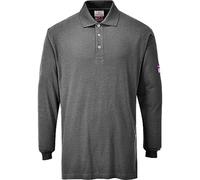 Portwest FR10 Polo Maniche Lunghe Ignifuga Antistatica, Taglia L, Grigio