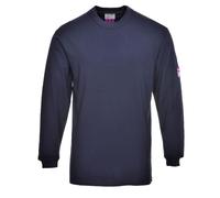 Portwest FR11 Maglietta Maniche Lunghe Ignifuga Antistatica Certificato CE | Blu navy, M, EN 61482-1-2, EN 1149-5, EN ISO 11612, Vestibilità Regolare, Polsino a Coste Ignifugo, Lavabile in Lavatrice