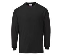 Portwest FR11 Maglietta Maniche Lunghe Ignifuga Antistatica Certificato CE | Nero, 3XL, EN 61482-1-2, EN 1149-5, EN ISO 11612, Vestibilità Regolare, Polsino a Coste Ignifugo, Lavabile in Lavatrice