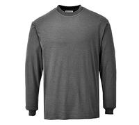 Portwest FR11 Maglietta Maniche Lunghe Ignifuga e Antistatica, Taglia M, Grigio