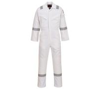Portwest Tuta FR50 riflettente resistente al fuoco FR antistatica Arc Proof 350g Bianco L
