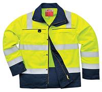 Portwest FR61 Giacca Multi Norme ad Alta Visibilità, Taglia S, Giallo/Navy