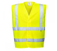 Portwest FR71 Gilet Ignifugo Antistatico ad Alta Visibilità., Taglia L/XL, Giallo