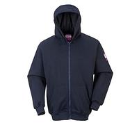 Portwest FR81 Felpa Ignifuga con Cappuccio e Zip Frontale, Taglia 4XL, Navy