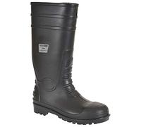 Portwest FW94 Stivale Classic Wellington S4 Stivali di sicurezza in gomma, Unisex - Adulto, SRC, Nero (Nero Bkgr), 45 EU (10.5 UK)