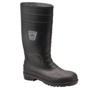 Portwest FW94 Stivale Classic Wellington S4 Stivali di sicurezza in gomma, Unisex - Adulto, SRC, Nero (Nero Bkgr), 43 EU (9 UK)