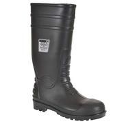 Portwest FW95 S5 Stivali di sicurezza in gomma, Unisex - Adulto, SRC, Nero (Nero Bkgr), 39 EU (6 UK)