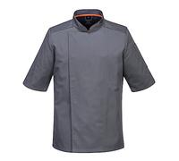 Portwest - Giacca da cucina a maniche corte MeshAir Pro Chef, colore: Grigio ardesia - 2XL