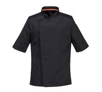 Portwest - Giacca da cucina MeshAir Pro Chefs a maniche corte, colore: Nero - S