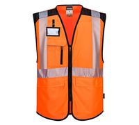 Portwest - Gilet de sécurité multipoches PW3 HV S Orange/Noir