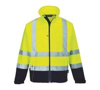 Portwest Giubbotto Softshell in Contrasto ad Alta Visibilità Giallo/Blu Navi