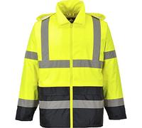 Portwest H443 Giacca Classic Anti Pioggia Alta Visibilità, Bicolore, Giallo/Nero, S