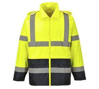 Portwest H443 Giacca Classic Anti Pioggia Alta Visibilità, Bicolore, Giallo/Nero, XL