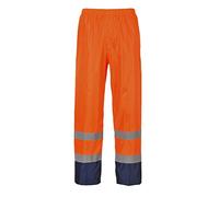 Portwest H444 Pantalone Classic Anti Pioggia Alta Visibilità, Bicolore, Arancione/Navy, S