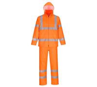Portwest H448 Completo Antipioggia Hi-Vis Impermeabile Con Cappuccio Packaway